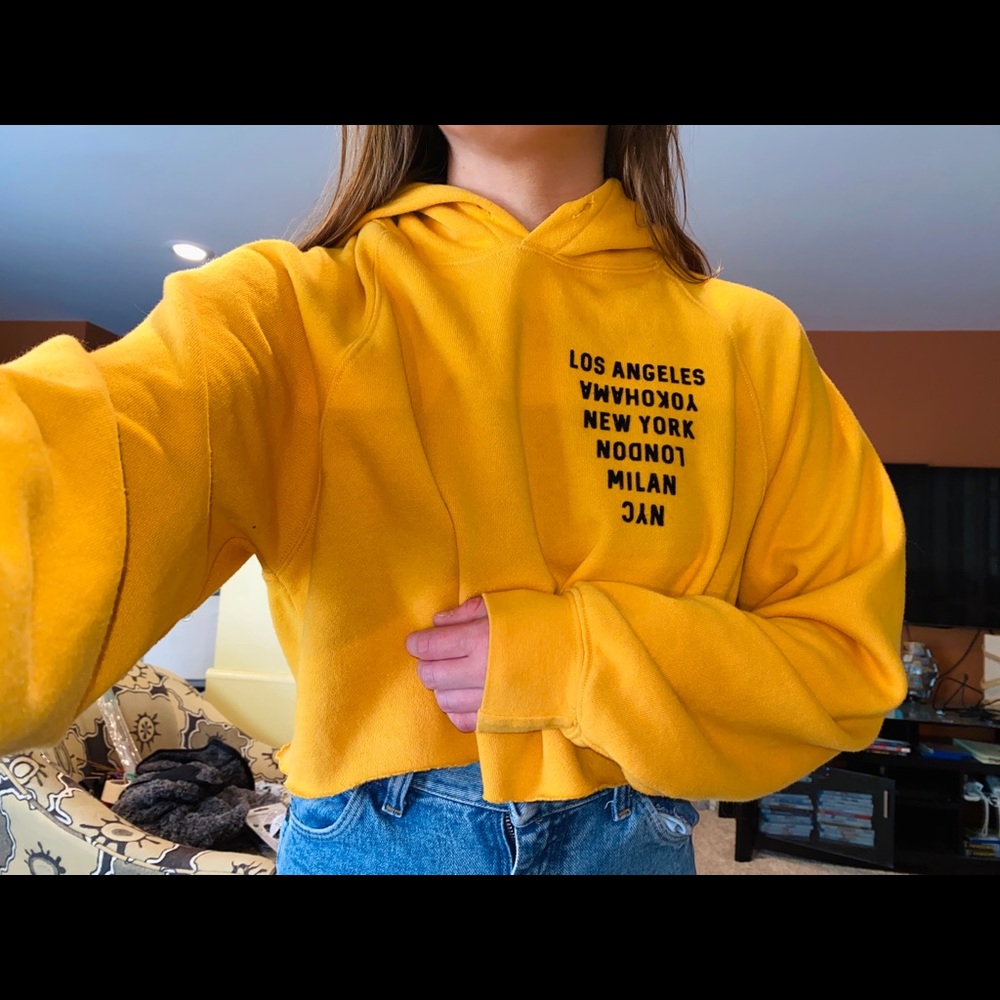 LA cropped sweatshirt/hoodie in sunset orange (:
